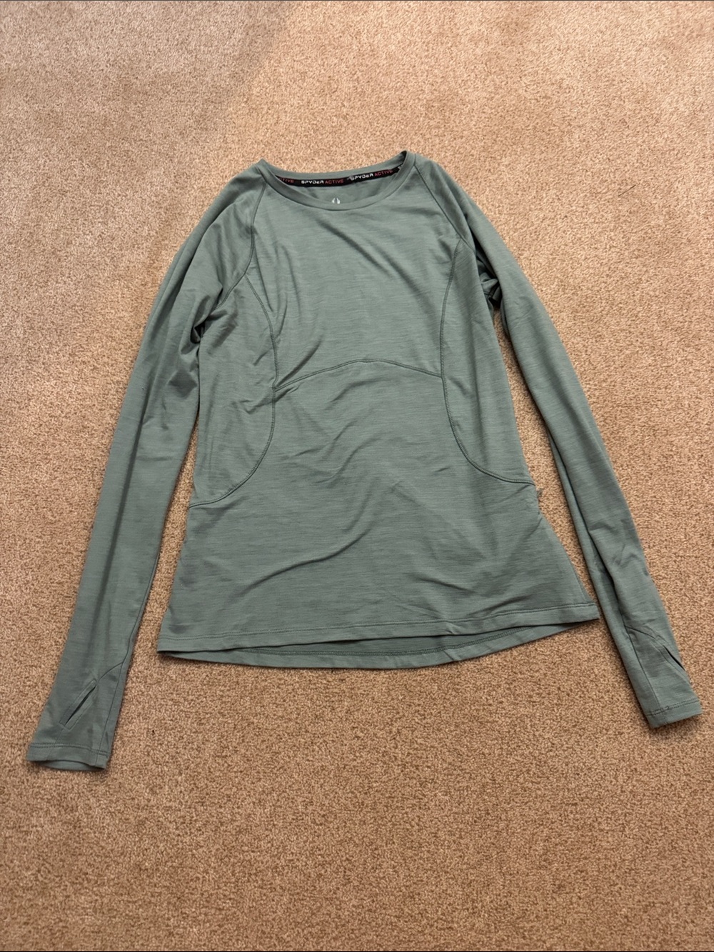 Spyder Women's Long Sleeve Tee in Sage Green size small